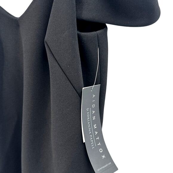 Aidan Mattox Black Bonded Crepe Off-the-Shoulder Mermaid Gown Size 6 - Picture 6 of 10